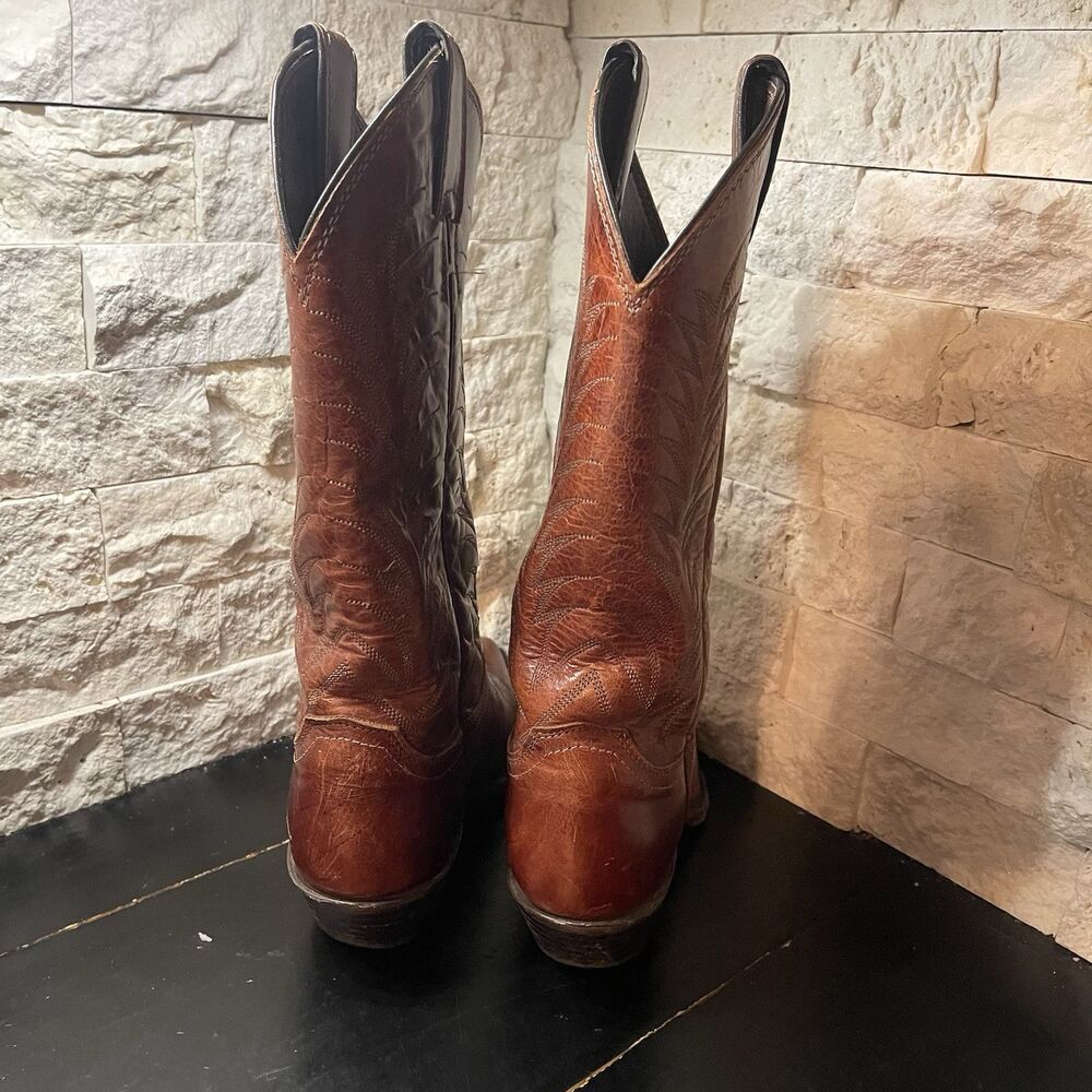 Justin Boots Women’s Size 6.5 B Western Cowgirl Brown Leather Pointed Toe L4606 - Picture 6 of 9